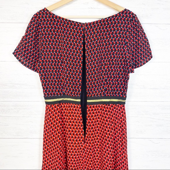 Maeve NWT Amici Red Bunny Print Colorblock Dress - Picture 11 of 13